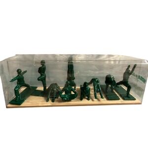 Yoga Joes Green Army Men Yoga Poses Figure Set Novelty Desk Decor Gift